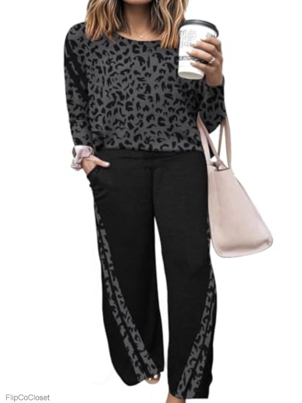 Women's Plus Size 2 Piece Sweatsuit Lounge Set Long Sleeve Jogger